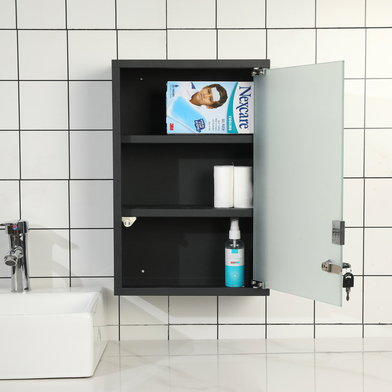 Ebern Designs Wall Black Small Bathroom Storage Cabinet | Wayfair